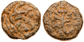 Judea. Herodian Dynasty. Herod Antipas, 4 BCE to 39CE. AE ¼ Denomination (14 mm, 2.75 g)