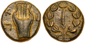 Judaea, Bar Kokhba Revolt. Æ Medium Bronze (7.38 g), 132-135 CE. EF