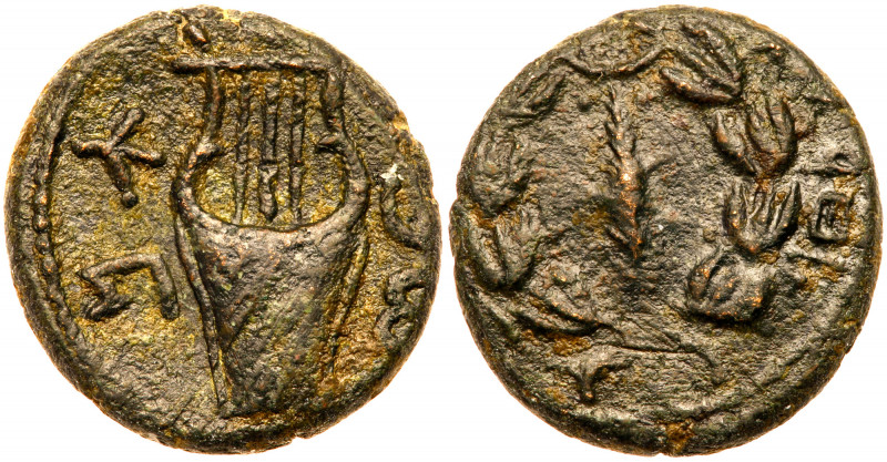 Judea, Bar Kokhba Revolt. &AElig; Medium Bronze (6.65 g), 132-135 CE. Undated, a...