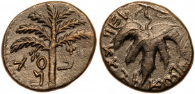 Judaea, Bar Kokhba Revolt. Æ Medium Bronze (9.33 g), 132-135 CE. EF