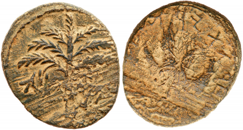 Judea, Bar Kokhba Revolt. AE Medium Bronze (24 mm, 7.73 g). Undated, attributed ...