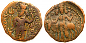 Kushano-Sasanian: Peroz I, ca. 245-270. AE Drachm (3.1 gm)