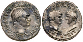 Vespasian, Titus and Domitian, Silver Denarius (2.74 g), AD 71. VF