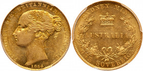 Australia. Sovereign, 1856 (Sydney). PCGS AU58