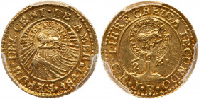 Costa Rica. ½ Escudo, (1849-57). PCGS AU58