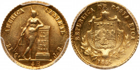 Costa Rica. ½ Escudo,1855-JB. PCGS MS63