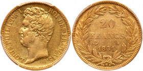 France. 20 Francs,1831-A (Paris). PCGS AU53