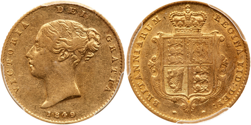 Great Britain. &frac12; Sovereign, 1849. S.3859; Fr-389b; KM-735.1. Weight 0.117...