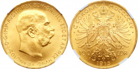 Austria. 100 Corona, 1915. NGC MS66