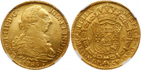 Colombia. 8 Escudos. 1785-SF P (Popayan). NGC AU55