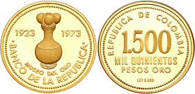 Colombia. 1500 Pesos, 1973. PF