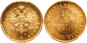 Finland. 20 Markkaa, 1911-L. PCGS MS64