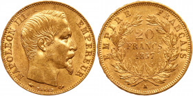 France. 20 Francs, 1857-A. AU