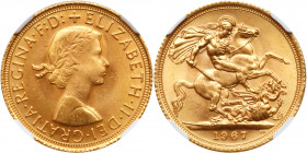 Great Britain. Sovereign, 1967. NGC MS65