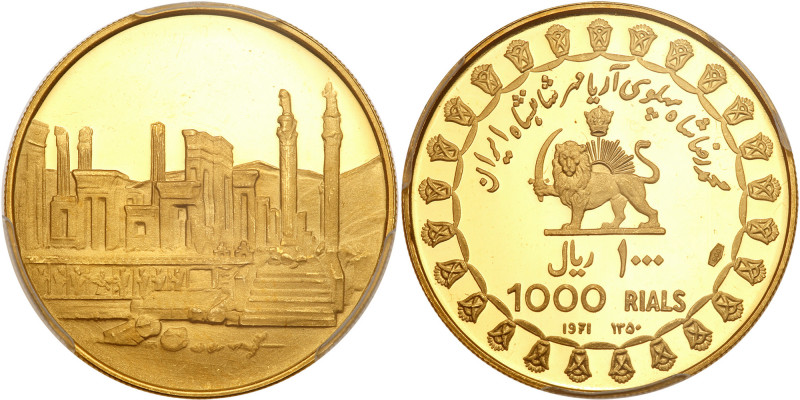 Iran. 1000 Rials, SH1350-1971. Fr-107; KM-1191.2. Weight 0.3770 ounce. 2500th An...