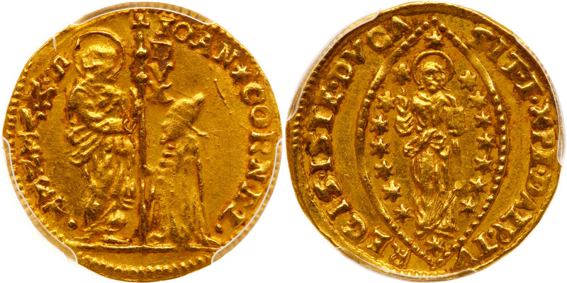 Italian States: Venice. Zecchino, ND. Fr-1329; KM-293. Giovanni Pesaro, 1658-165...