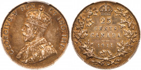 Canada. 25 Cents, 1911. PCGS AU53