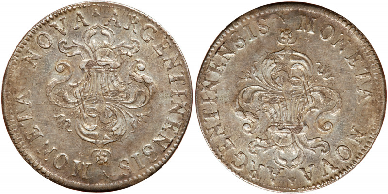 France. &frac12; Ecu de Strasbourg aux palmes, 1695-BB. KM-308; Gad-188. Louis X...