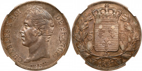 France. 5 Francs, 1827-W (Lille). NGC EF40