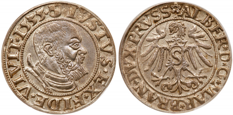 German States: Brandenburg. Groszy, 1535. Kop-3777; Saurma-5052/2674. Albrecht, ...