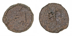 Monedas Antiguas
Judea
Agripa I
Prutah. AE. (37-43). A/Sombrilla y ley. R/Tres espigas y fecha. 2.37g. Hendin 1244. MBC-.