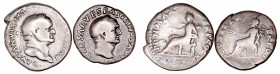 Imperio Romano
Vespasiano
Denario. AR. (69-79). Lote de 2 monedas. MBC- a BC.