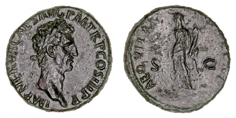 Imperio Romano
Nerva
As. AE. Roma. (96-98). A/Cabeza laureada a der., alrededo...