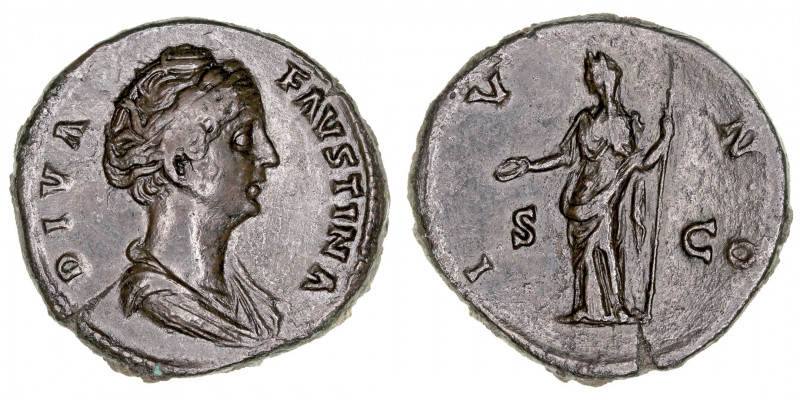 Imperio Romano
Faustina, esposa de A. Pío
Sestercio. AE. Roma. A/DIVA FAVSTINA...