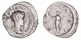 Imperio Romano
Gordiano III
Antoniniano. AR. Roma. (238-244). R/PAX AVGVSTI. Paz en pie a izquierda con rama de olivo y cetro. 4.46g. RIC.3. Algo de...