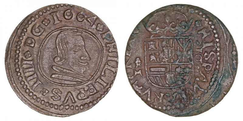 Monarquía Española
Felipe IV
16 Maravedís. AE. Trujillo M. 1664. 3.66g. Cal.50...