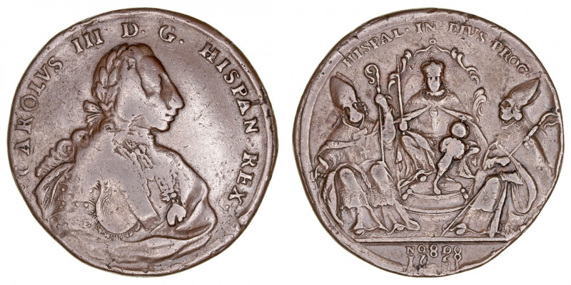 Monarquía Española
Carlos III
Medalla. AE. Proclamación en Sevilla. 1759. 13.3...