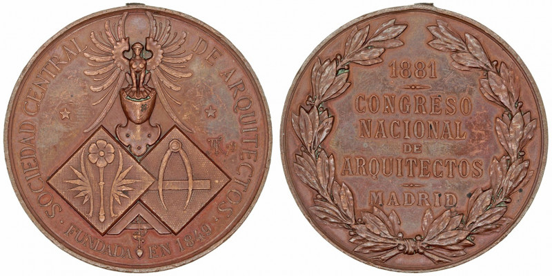 La Peseta
Alfonso XII
Medalla. AE. 1881. Sociedad central de Arquitectos, fund...