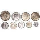 La Peseta
Juan Carlos I
Serie básica 1999 (9 piezas, contiene 2 monedas de 100 pesetas). (SC a SC-).