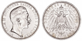 Monedas Extranjeras
Alemania Guillermo II
3 Marcos. AR. 1909 A. Prusia. 16.64g. KM.527. (EBC-).