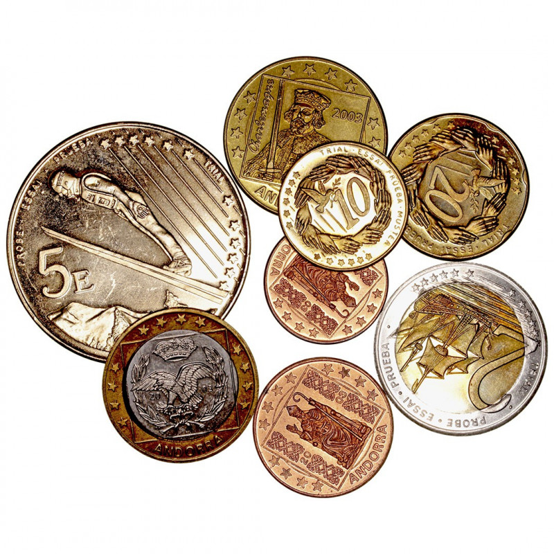 Monedas Extranjeras
Andorra
Serie prueba (8 valores) 2003. 2, 5, 10, 20, 50 Cé...