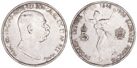 Monedas Extranjeras
Austria Francisco José I
5 Coronas. AR. 1908. 60 Aniversario del reinado de Francisco José I. 24.09g. KM.2809. Marquita en anver...