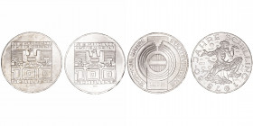 Monedas Extranjeras
Austria
100 Schilling. AR. 1975. Lote de 2 monedas. 50th Anniversary of the Austrian Schilling y 20th Anniversary of the State T...