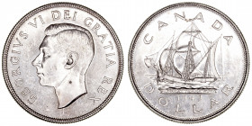 Monedas Extranjeras
Canadá Jorge VI
Dólar. AR. 1949. Accession of Newfoundland to Canada. 23.32g. KM.47. Rayitas. (MBC+).