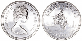 Monedas Extranjeras
Canadá Isabel II
Dólar. AR. 1975. Calgary 1875-1975. 23.21g. KM.97. EBC-.