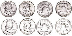 Monedas Extranjeras
Estados Unidos
1/2 Dólar. AR. Lote de 4 monedas. 1950, 1951, 1953 S y 1963 D. KM.199. EBC+ a MBC.