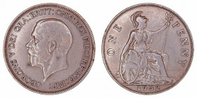 Monedas Extranjeras
Gran Bretaña Jorge V
Penny. AE. 1932. 9.31g. KM.838. Golpecitos en listel. (MBC).