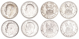 Monedas Extranjeras
Gran Bretaña Jorge V
6 Pence. AR. Lote de 4 monedas. 1915, 1921, 1925 y 1927. KM.815/a. MBC a MBC-.