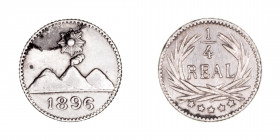 Monedas Extranjeras
Guatemala
1/4 Real. AR. 1896. 0.80g. KM.162. MBC+/EBC-.