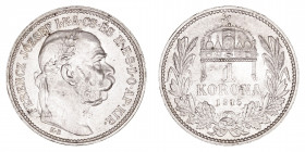 Monedas Extranjeras
Hungría Francisco José I
Corona. AR. 1915 KB. 4.98g. KM.492. EBC-/EBC.