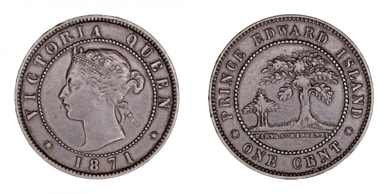 Monedas Extranjeras
Isla del Príncipe Eduardo Victoria
Cent. AE. 1871. 5.70g. ...