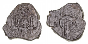 Monedas Extranjeras
Italia
Doble Folaro. AE. Estados Italianos, Sicilia. Roger II (1105-1154). Messina. 5.27g. Spahr 53. Cospel irregular. (MBC).