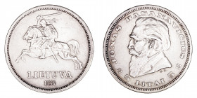 Monedas Extranjeras
Lituania
5 Litai. AR. 1936. Jonas Basanavičius. 9.10g. KM.82. MBC.