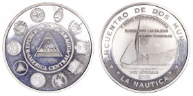 Monedas Extranjeras
Nicaragua
10 Córdobas. AR. 2002. Serie Iberoamericana V, La Náutica. 27.19g. KM.100. Suave pátina. (PROOF).