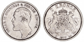 Monedas Extranjeras
Suecia Óscar II
2 Kroner. AR. 1877 EB. 14.83g. KM.742. (MBC-).