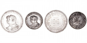 Monedas Extranjeras
Portugal Carlos I
Lote de 2 monedas. 400 Aniversario del Descubrimiento de La India. AR. 1898. 200 y 500 Reis. KM.537 y 538. Ton...